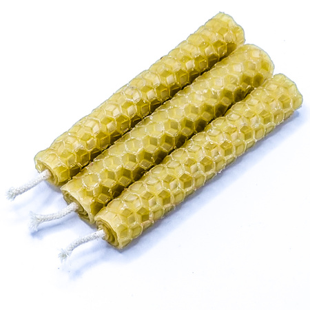 Zestaw Natura | 3 małe świece | Naturalne świece z wosku pszczelego | 100% wosk pszczeli