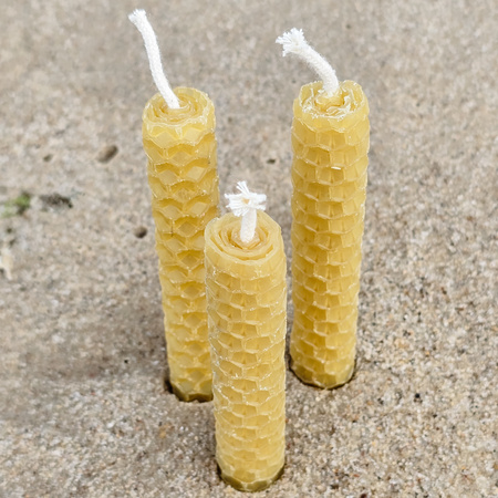 Zestaw Natura | 3 małe świece | Naturalne świece z wosku pszczelego | 100% wosk pszczeli