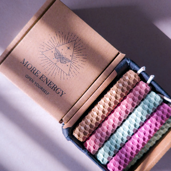 Zestaw Wdzięczność - podziękowanie | 12 małych świec | Kolorowe świece z naturalnego wosku pszczelego | 100% wosk pszczeli