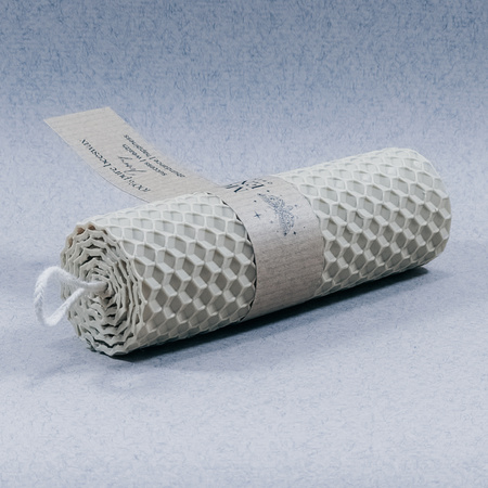 Gruba świeca słupkowa kremowa - kość słoniowa | Naturalna świeca z wosku pszczelego | 100% wosk pszczeli