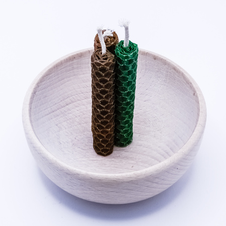 Zestaw Obfitość | 3 małe świece | Kolorowe świece z naturalnego wosku pszczelego | 100% wosk pszczeli