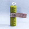 Gruba świeca słupkowa zielona - jasnozielono-oliwkowa | Naturalna świeca z wosku pszczelego | 100% wosk pszczeli