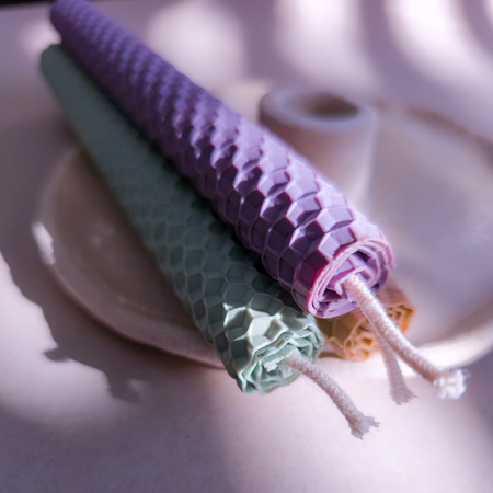 Zestaw Szczęście | 12 dużych świec | Kolorowe świece z naturalnego wosku pszczelego | 100% wosk pszczeli