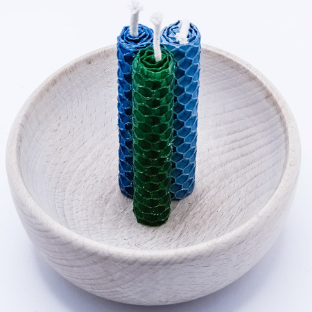 Zestaw Zdrowie | 3 małe świece | Kolorowe świece z naturalnego wosku pszczelego | 100% wosk pszczeli