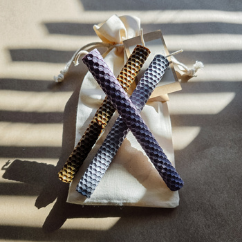 Zestaw Spokój | 3 duże świece | Kolorowe świece z naturalnego wosku pszczelego | 100% wosk pszczeli