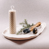 Zestaw - świecznik ceramiczny do dużych świec (stołowych) i podstawka do grubych świec słupkowych | Ręcznie wykonane | Minimalistyczny design