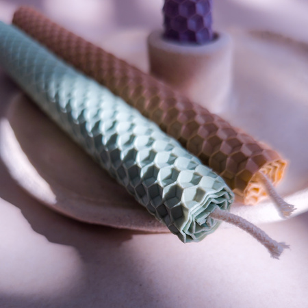 Zestaw Szczęście | 3 duże świece | Kolorowe świece z naturalnego wosku pszczelego | 100% wosk pszczeli