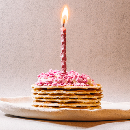 Świeczki urodzinowe na tort z naturalnego wosku pszczelego - różowe | Naturalne świeczki | 100% wosk pszczeli