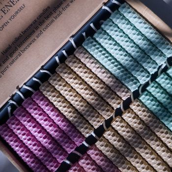 Zestaw Wdzięczność - podziękowanie | 30 małych świec | Kolorowe świece z naturalnego wosku pszczelego | 100% wosk pszczeli