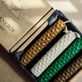 Zestaw Obfitość | 12 małych świec | Kolorowe świece z naturalnego wosku pszczelego | 100% wosk pszczeli