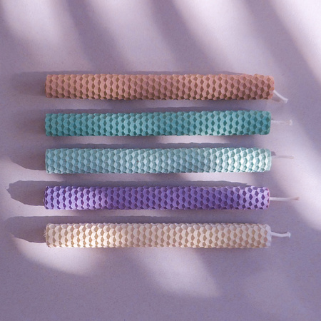 Zestaw Szczęście | 12 dużych świec | Kolorowe świece z naturalnego wosku pszczelego | 100% wosk pszczeli