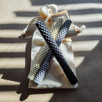 Zestaw Oczyszczenie | 3 duże świece | Kolorowe świece z naturalnego wosku pszczelego | 100% wosk pszczeli