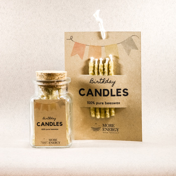 Świeczki urodzinowe na tort z naturalnego wosku pszczelego - naturalne | Naturalne świeczki | 100% wosk pszczeli