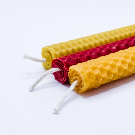 Zestaw Kreatywność | 3 duże świece | Kolorowe świece z naturalnego wosku pszczelego | 100% wosk pszczeli