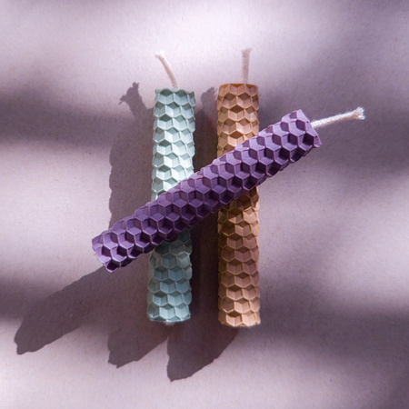 Zestaw Szczęście | 3 małe świece | Kolorowe świece z naturalnego wosku pszczelego | 100% wosk pszczeli