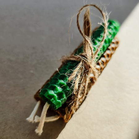 Zestaw Obfitość | 3 małe świece | Kolorowe świece z naturalnego wosku pszczelego | 100% wosk pszczeli