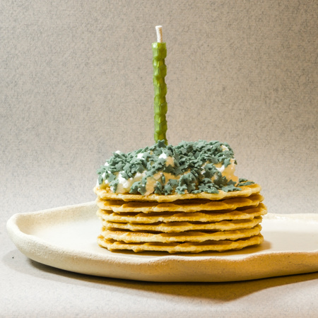 Świeczki urodzinowe na tort z naturalnego wosku pszczelego - jasnozielone - oliwkowe | Naturalne świeczki | 100% wosk pszczeli