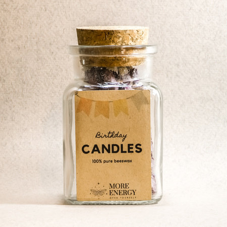 Świeczki urodzinowe na tort z naturalnego wosku pszczelego - fioletowe, lawendowe | Naturalne świeczki | 100% wosk pszczeli