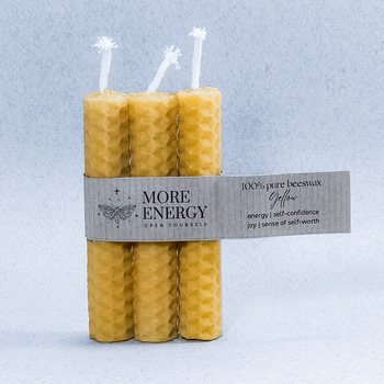 3 małe świece żółte | Naturalne świece z wosku pszczelego | 100% wosk pszczeli