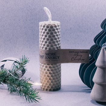 Gruba świeca słupkowa kość słoniowa | Naturalna świeca z wosku pszczelego | 100% wosk pszczeli