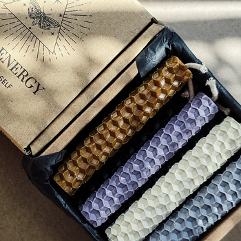 Zestaw Spokój | 12 małych świec | Kolorowe świece z naturalnego wosku pszczelego | 100% wosk pszczeli