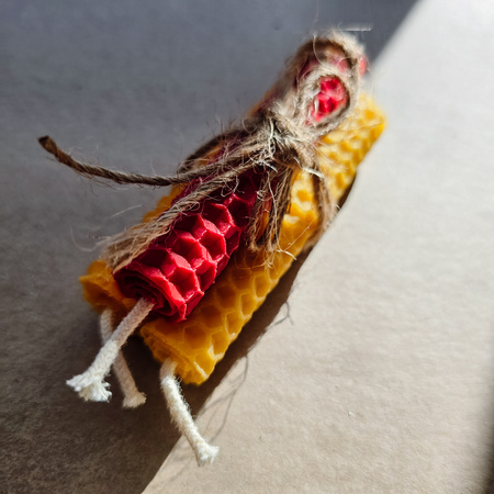 Zestaw Kreatywność | 3 małe świece | Kolorowe świece z naturalnego wosku pszczelego | 100% wosk pszczeli