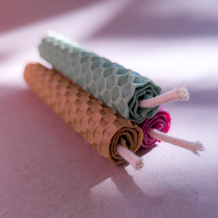 Zestaw Wdzięczność - podziękowanie | 3 małe świece | Kolorowe świece z naturalnego wosku pszczelego | 100% wosk pszczeli