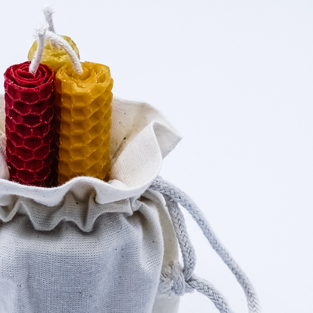 Zestaw Kreatywność | 3 małe świece | Kolorowe świece z naturalnego wosku pszczelego | 100% wosk pszczeli