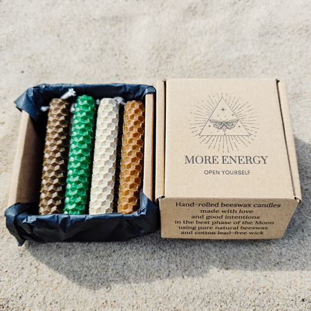 Zestaw Obfitość | 12 małych świec | Kolorowe świece z naturalnego wosku pszczelego | 100% wosk pszczeli