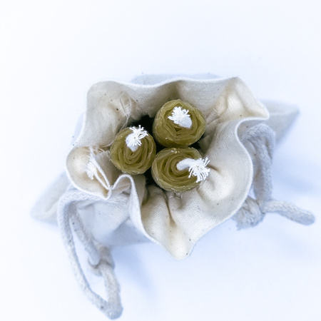 Zestaw Natura | 3 małe świece | Naturalne świece z wosku pszczelego | 100% wosk pszczeli