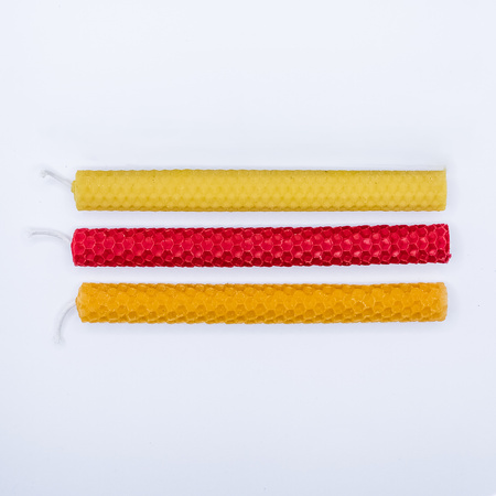 Zestaw Kreatywność | 3 duże świece | Kolorowe świece z naturalnego wosku pszczelego | 100% wosk pszczeli