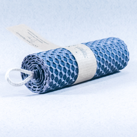 Gruba świeca słupkowa szara - fioletowo-ciemnoszara | Naturalna świeca z wosku pszczelego | 100% wosk pszczeli