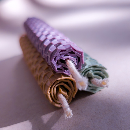 Zestaw Szczęście | 3 duże świece | Kolorowe świece z naturalnego wosku pszczelego | 100% wosk pszczeli