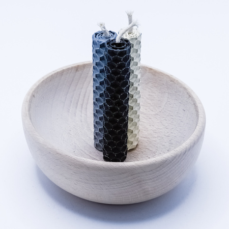 Zestaw Oczyszczenie | 3 małe świece | Kolorowe świece z naturalnego wosku pszczelego | 100% wosk pszczeli