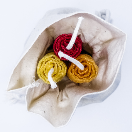 Zestaw Kreatywność | 3 duże świece | Kolorowe świece z naturalnego wosku pszczelego | 100% wosk pszczeli