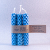 3 małe świece niebieskie - jasnoniebieskie, błękitne | Naturalne świece z wosku pszczelego | 100% wosk pszczeli
