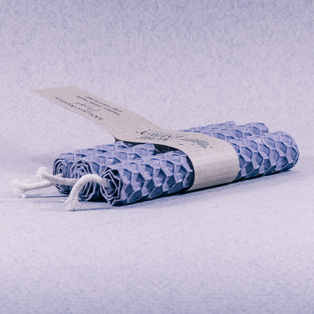 3 małe świece fioletowe - jasnofioletowe, lawendowe | Naturalne świece z wosku pszczelego | 100% wosk pszczeli