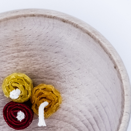 Zestaw Kreatywność | 3 małe świece | Kolorowe świece z naturalnego wosku pszczelego | 100% wosk pszczeli