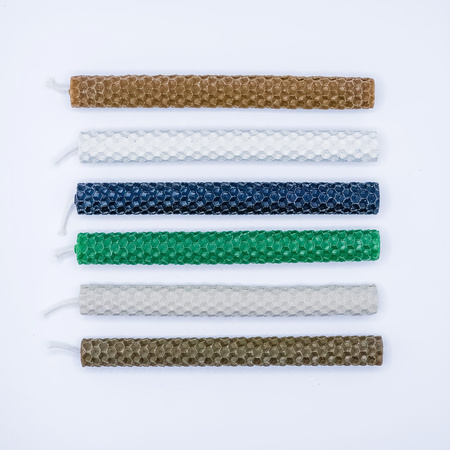 Zestaw Obfitość | 12 dużych świec | Kolorowe świece z naturalnego wosku pszczelego | 100% wosk pszczeli