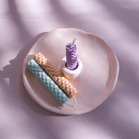 Zestaw Szczęście | 3 małe świece | Kolorowe świece z naturalnego wosku pszczelego | 100% wosk pszczeli