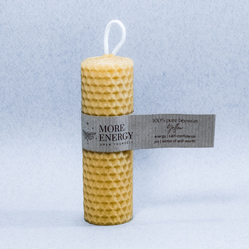 Gruba świeca słupkowa żółta | Naturalna świeca z wosku pszczelego | 100% wosk pszczeli